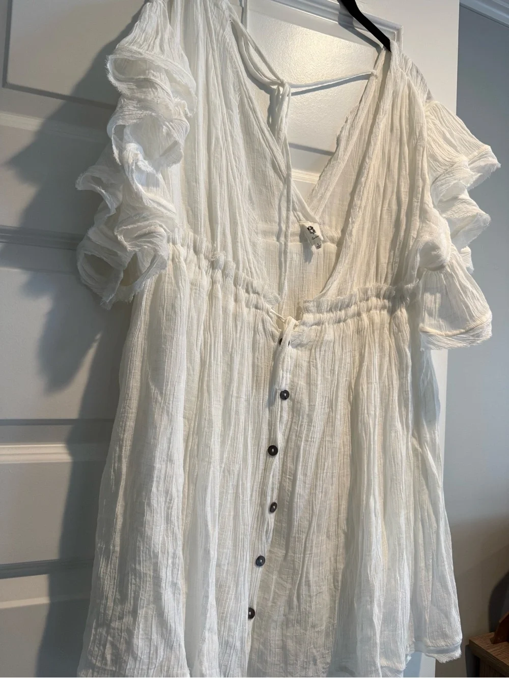 FLAWLESS White Ruffled Button-Front Dress - Picture 2 of 3